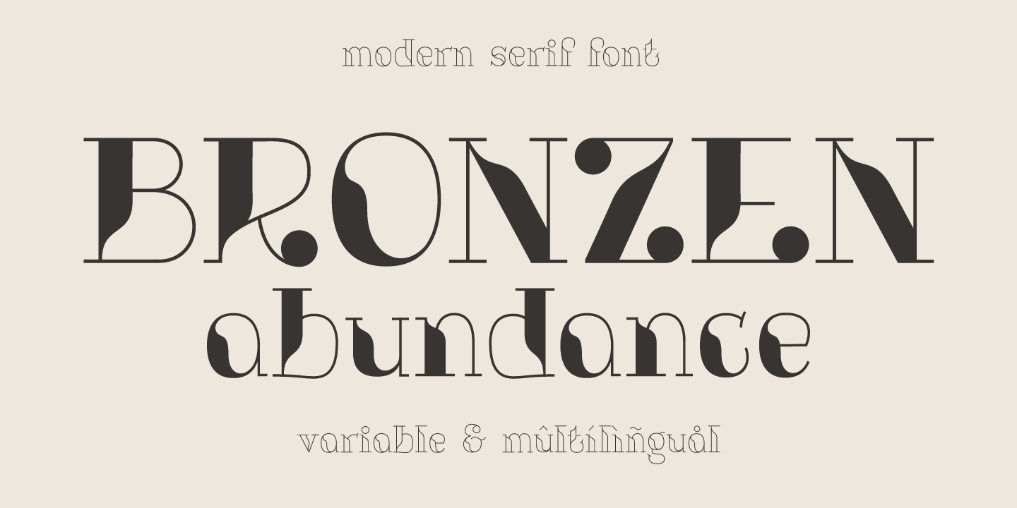 Example font Bronzen Abundance #4